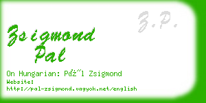 zsigmond pal business card